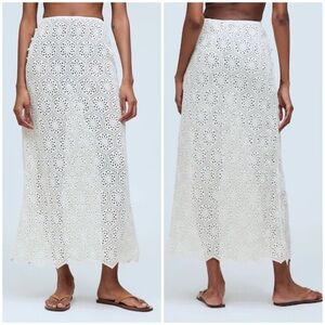 NWT Agua Bendita Tove Seed Crochet Cover Up Maxi Skirt Cream Sz L